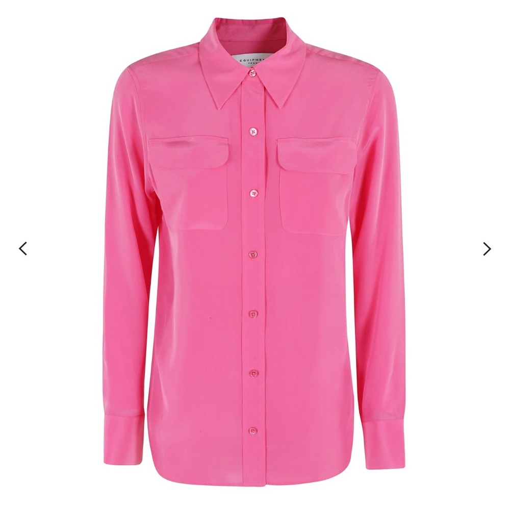 Equipment Silk Casual Button Down Shirt with Classic Collar